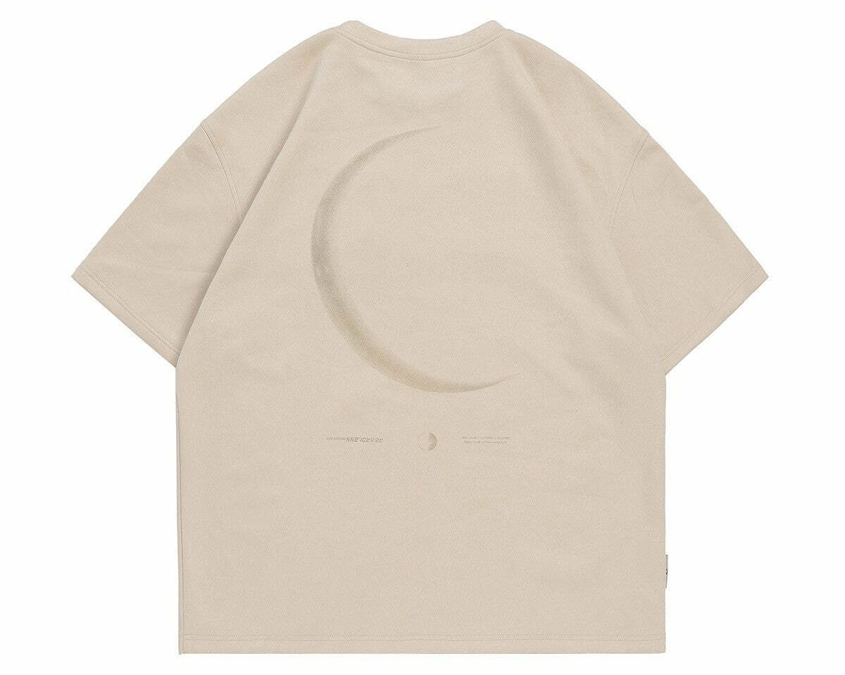 BJHG 3M Reflective Crescent Moon Tee - Y2K Summer Grunge, 90s Retro, Gothic Y2K Fashion