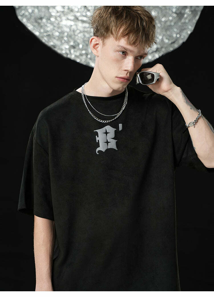 BJHG 3M Reflective Star Spike Tee - Y2K Grunge, 90s Fashion, Retro Style, Y2K Party Out