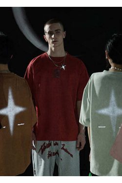 BJHG 3M Reflective Star Spike Tee - Y2K Grunge, 90s Fashion, Retro Style, Y2K Party Out