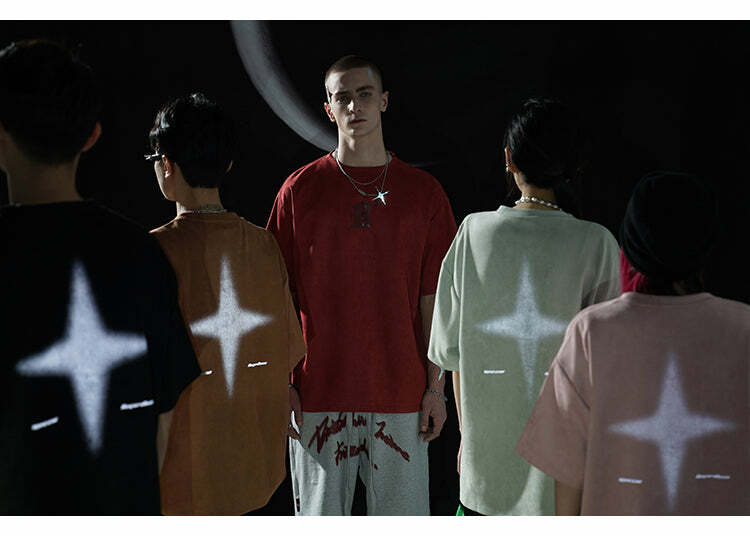 BJHG 3M Reflective Star Spike Tee - Y2K Grunge, 90s Fashion, Retro Style, Y2K Party Out