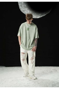 BJHG 3M Reflective Star Spike Tee - Y2K Grunge, 90s Fashion, Retro Style, Y2K Party Out