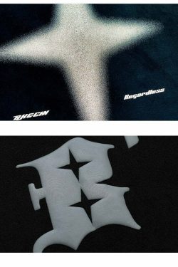 BJHG 3M Reflective Star Spike Tee - Y2K Grunge, 90s Fashion, Retro Style, Y2K Party Out