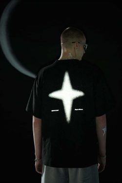 BJHG 3M Reflective Star Spike Tee - Y2K Grunge, 90s Fashion, Retro Style, Y2K Party Out