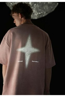 BJHG 3M Reflective Star Spike Tee - Y2K Grunge, 90s Fashion, Retro Style, Y2K Party Out