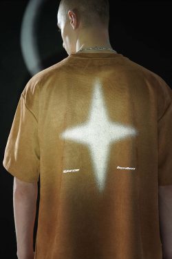 BJHG 3M Reflective Star Spike Tee - Y2K Grunge, 90s Fashion, Retro Style, Y2K Party Out