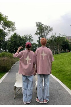 BJHG 3M Reflective Star Spike Tee - Y2K Grunge, 90s Fashion, Retro Summer Outfit