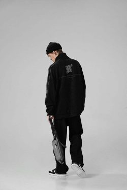 BJHG 3M Suede Track Jacket - Y2K Summer, 90s Grunge, Retro Hip Hop, Pastel Goth, Y