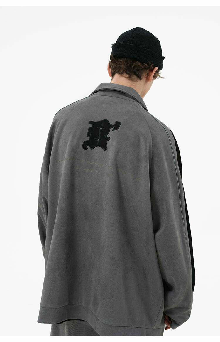 BJHG 3M Suede Track Jacket - Y2K Summer, 90s Grunge, Retro Hip Hop, Pastel Goth, Y