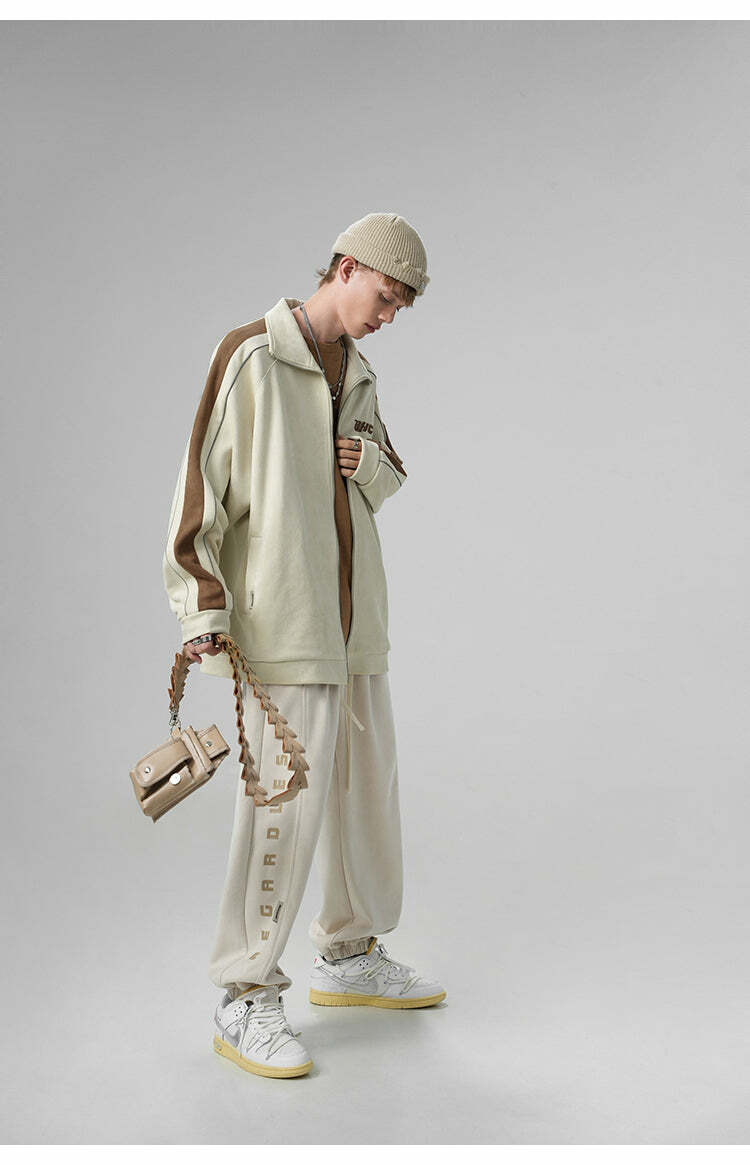 BJHG 3M Suede Track Jacket - Y2K Summer, 90s Grunge, Retro Hip Hop, Pastel Goth, Y