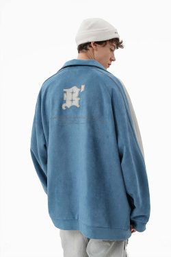 BJHG 3M Suede Track Jacket - Y2K Summer, 90s Grunge, Retro Hip Hop, Pastel Goth, Y