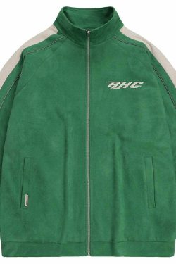 BJHG 3M Suede Track Jacket - Y2K Summer, 90s Grunge, Retro Hip Hop, Pastel Goth, Y