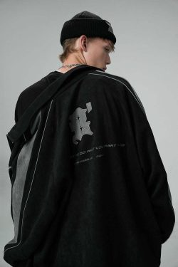 BJHG 3M Suede Track Jacket - Y2K Summer, 90s Grunge, Retro Hip Hop, Pastel Goth, Y