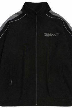BJHG 3M Suede Track Jacket - Y2K Summer, 90s Grunge, Retro Hip Hop, Pastel Goth, Y