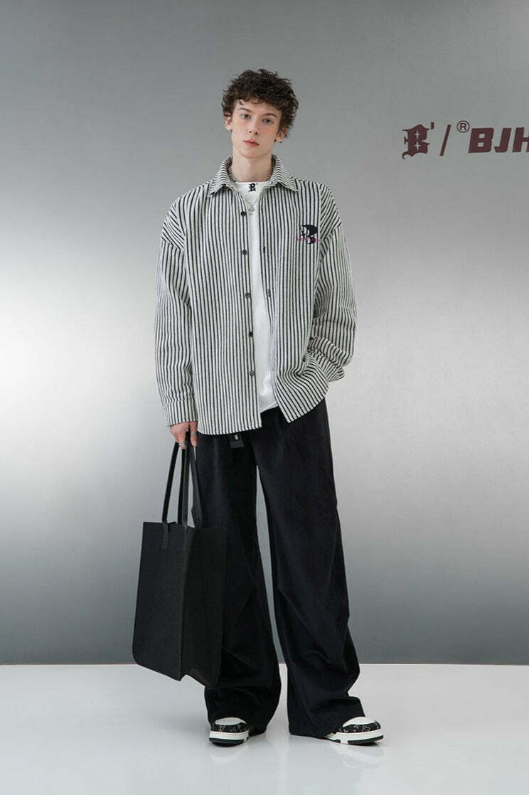 BJHG Baggy Fit Trousers - Y2K Summer, 90s Grunge, Retro Style, Y2K Club & Party Out