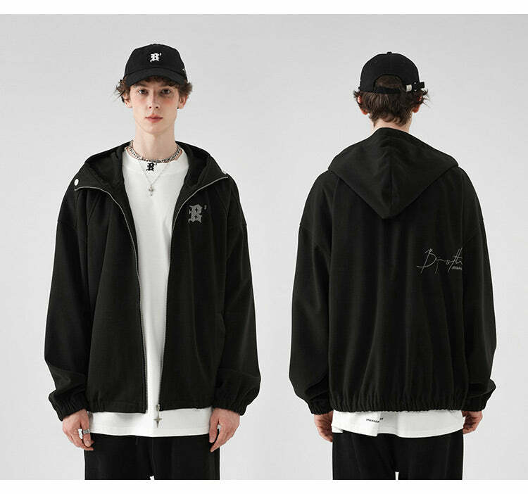 BJHG Classic Hooded Jacket - Y2K Summer, 90s Grunge, Retro Style, Y2K Club & Party Outfits