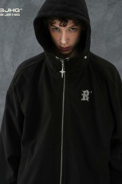 BJHG Classic Hooded Jacket - Y2K Summer, 90s Grunge, Retro Style, Y2K Club & Party Outfits