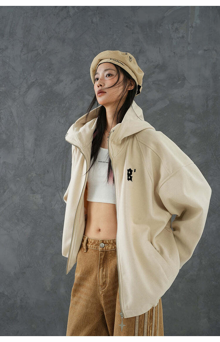 BJHG Classic Hooded Jacket - Y2K Summer, 90s Grunge, Retro Style, Y2K Club & Party Outfits