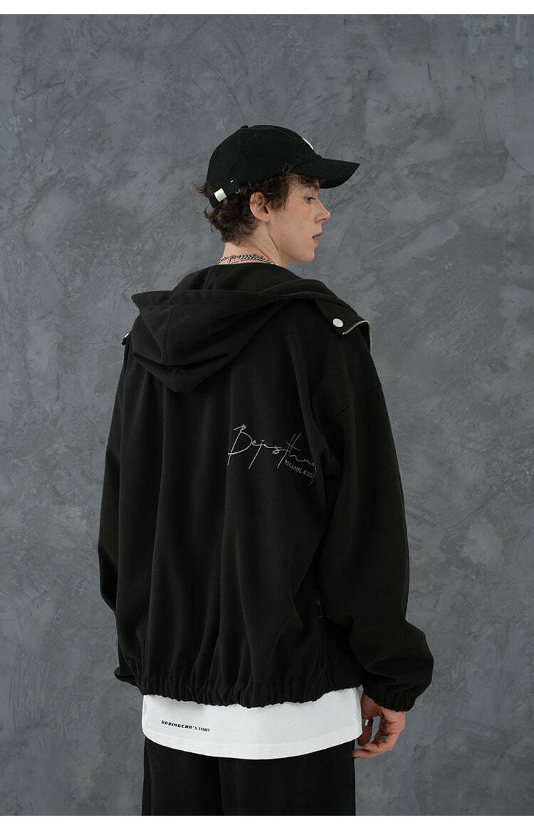 BJHG Classic Hooded Jacket - Y2K Summer, 90s Grunge, Retro Style, Y2K Party & Club Outfits