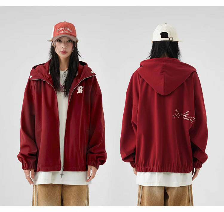 BJHG Classic Hooded Jacket - Y2K Summer, 90s Grunge, Retro Style, Y2K Party & Club Outfits