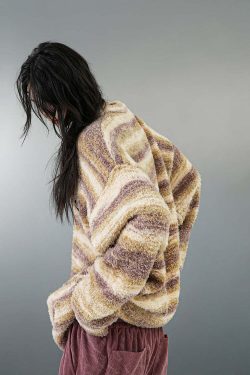BJHG Contrast Painted Stripe Sweater - Y2K Grunge, 90s Fashion, Retro Style, Pastel Goth Outfits