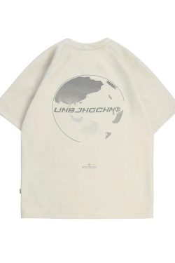 BJHG Core 3M Vintage Washed Tee - Y2K Summer Grunge, 90s Retro, Pastel Goth, Y2K