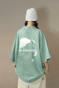 BJHG Core 3M Vintage Washed Tee - Y2K Summer Grunge, 90s Retro, Pastel Goth, Y2K