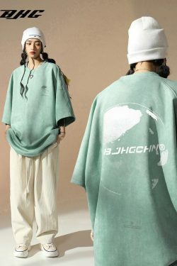 BJHG Core 3M Vintage Washed Tee - Y2K Summer Grunge, 90s Retro, Pastel Goth, Y2K