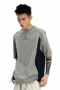 BJHG Curve Contrast Tee - Y2K Summer Grunge, 90s Retro, Pastel Goth, Y2K Club & Party Outfits