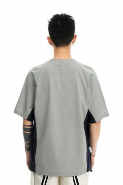 BJHG Curve Contrast Tee - Y2K Summer Grunge, 90s Retro, Pastel Goth, Y2K Club & Party Outfits