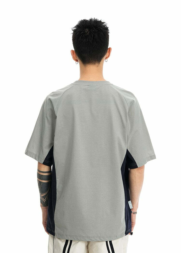 BJHG Curve Contrast Tee - Y2K Summer Grunge, 90s Retro, Pastel Goth, Y2K Club & Party Outfits