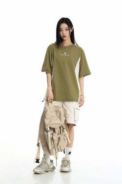 BJHG Curve Contrast Tee - Y2K Summer Grunge, 90s Retro, Pastel Goth, Y2K Club & Party Outfits