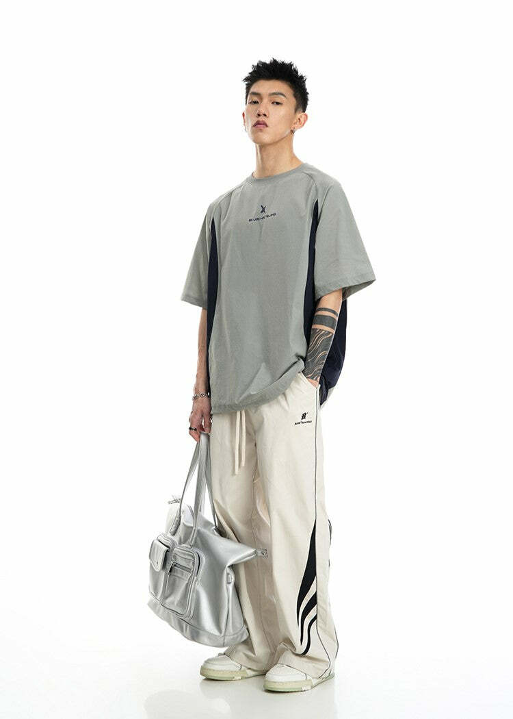 BJHG Curve Contrast Tee - Y2K Summer Grunge, 90s Retro, Pastel Goth, Y2K Club & Party Outfits