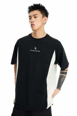 BJHG Curve Contrast Tee - Y2K Summer Grunge, 90s Retro, Pastel Goth, Y2K Club & Party Outfits