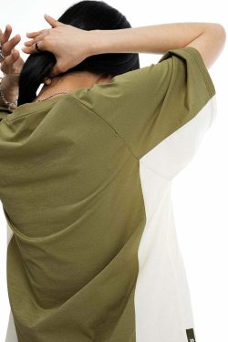 BJHG Curve Contrast Tee - Y2K Summer Grunge, 90s Retro, Pastel Goth, Y2K Party & Club Outfits