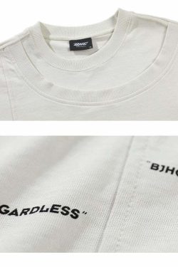 BJHG Double Collar Tee - Y2K Summer Grunge, 90s Retro, Pastel Goth, Y2K Club & Party Outfits