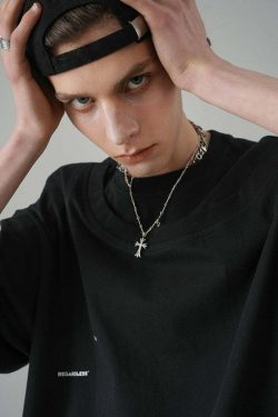 BJHG Double Collar Tee - Y2K Summer Grunge, 90s Retro, Pastel Goth, Y2K Club & Party Outfits