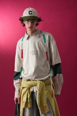 BJHG Embossed Logo Tee - Y2K Summer Grunge, 90s Retro, Pastel Goth, Y2K Club & Party