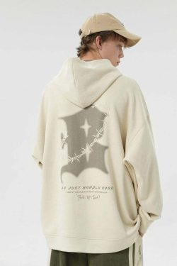 BJHG Embroidered Thorns Suede Hoodie - Y2K Grunge, 90s Fashion, Retro Style, Gothic Y2K Out