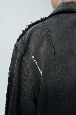 BJHG Faded Denim Trench Coat - Y2K Summer, 90s Grunge, Retro Style, Y2K Party & Club Out