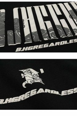 BJHG Great Wave Logo Tee - Y2K Summer, 90s Grunge, Retro Style, Baby Tees, Y2K Popstar
