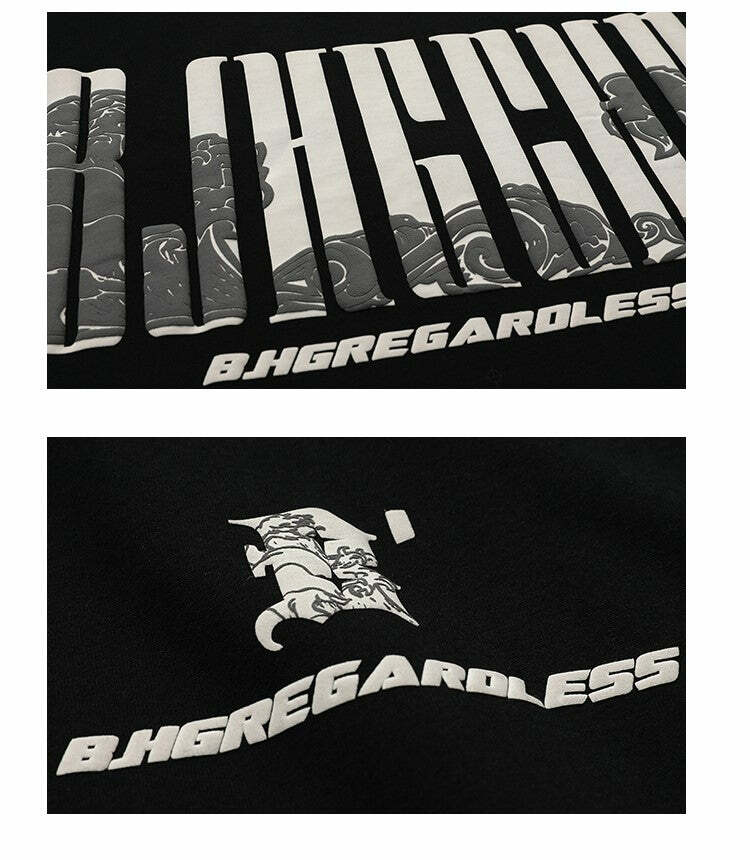 BJHG Great Wave Logo Tee - Y2K Summer, 90s Grunge, Retro Style, Baby Tees, Y2K Popstar
