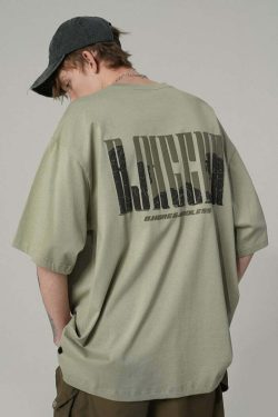 BJHG Great Wave Logo Tee - Y2K Summer Grunge, 90s Retro, Pastel Goth, Y2K Club & Party Out
