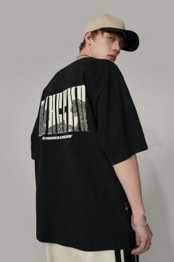 BJHG Great Wave Logo Tee - Y2K Summer Grunge, 90s Retro, Pastel Goth, Y2K Club & Party Out