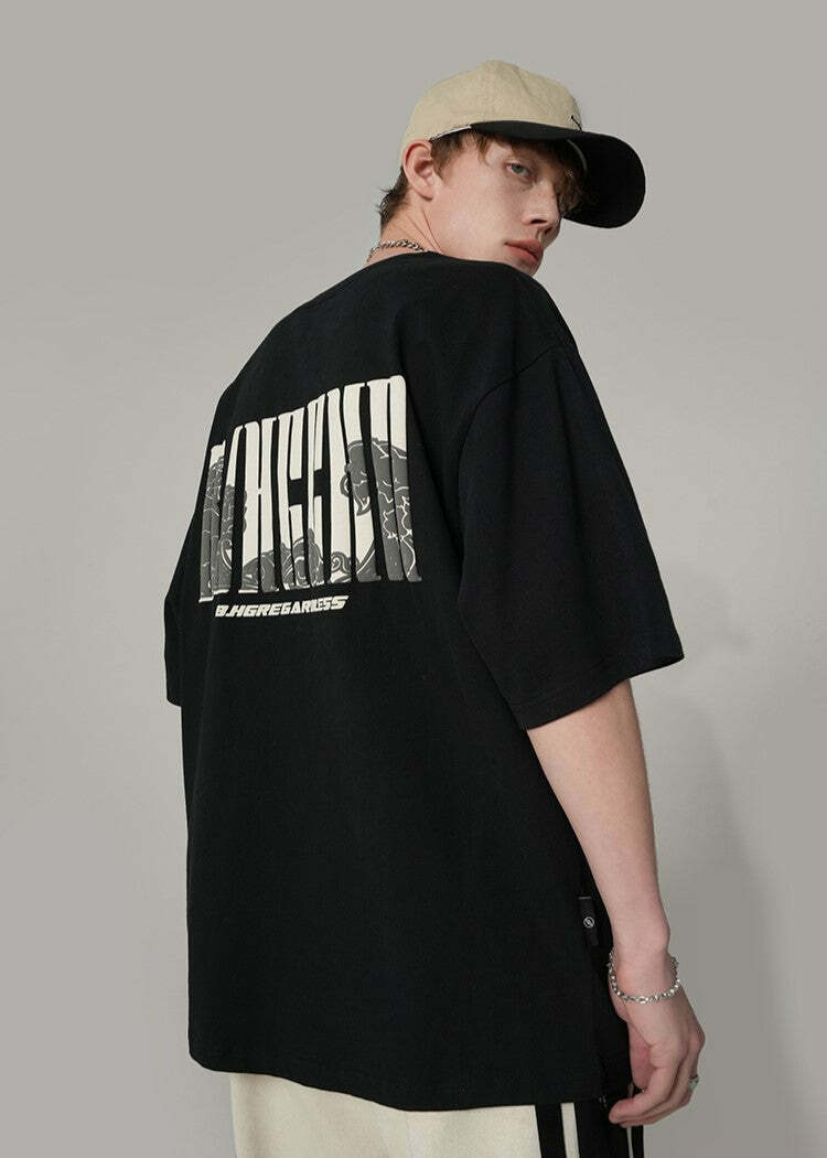 BJHG Great Wave Logo Tee - Y2K Summer Grunge, 90s Retro, Pastel Goth, Y2K Club & Party Out
