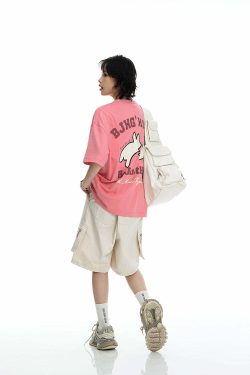 BJHG Leaping Bunny Tee - Y2K Summer Grunge, 90s Retro, Pastel Goth, Y2K Club & Party Out