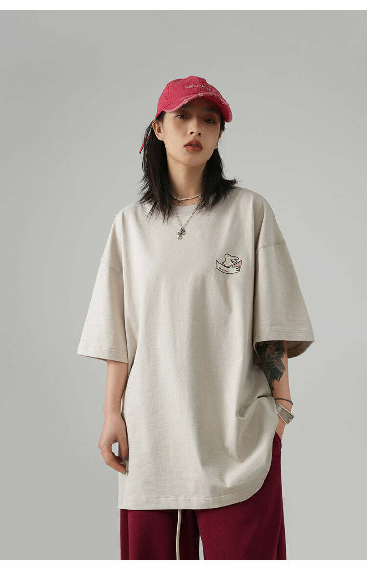 BJHG Leaping Bunny Tee - Y2K Summer Grunge, 90s Retro, Pastel Goth, Y2K Club & Party Out