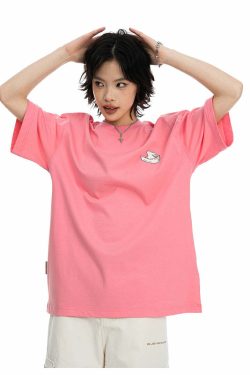 BJHG Leaping Bunny Tee - Y2K Summer Grunge, 90s Retro, Pastel Goth, Y2K Club & Party Out