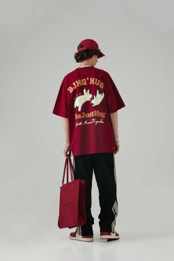 BJHG Leaping Bunny Tee - Y2K Summer Grunge, 90s Retro, Pastel Goth, Y2K Club & Party Out