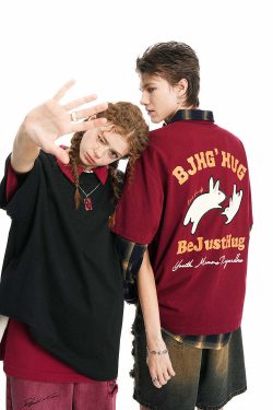 BJHG Leaping Bunny Tee - Y2K Summer Grunge, 90s Retro, Pastel Goth, Y2K Club & Party Out