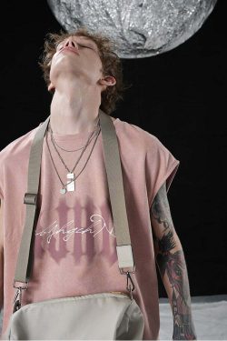 BJHG Logo Sleeveless Tee - Y2K Summer Grunge, 90s Retro, Pastel Goth, Y2K Club & Party Out